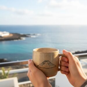 Taza de Cerámica con Diseño Minimalista de la Isla